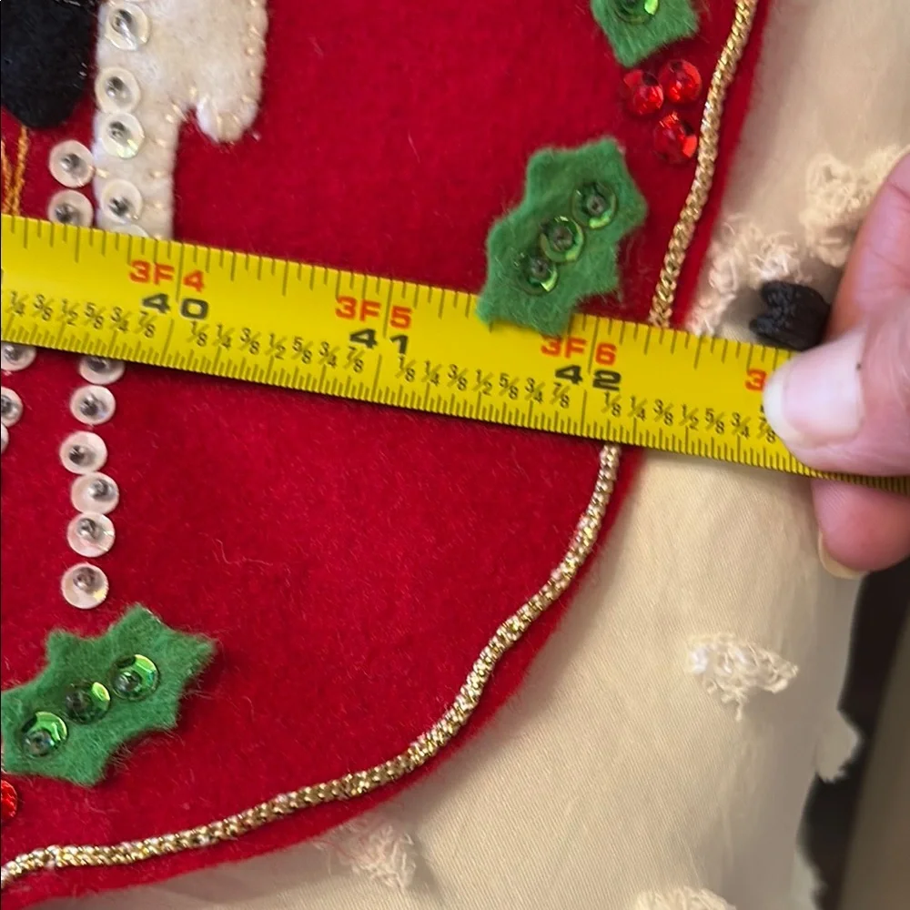 Festive Christmas Handmade Red Holiday Table Runner